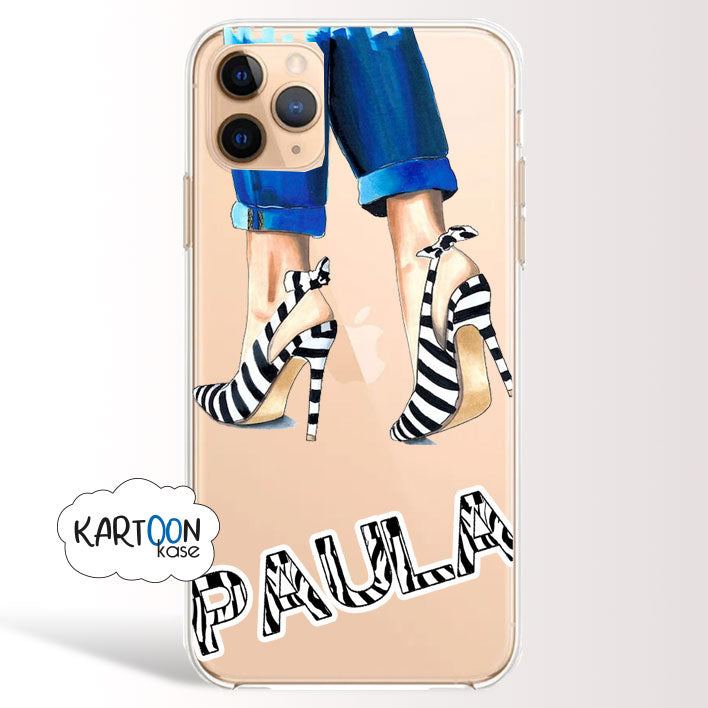 Capa de calcanhar personalizada Zebra Girl Power 